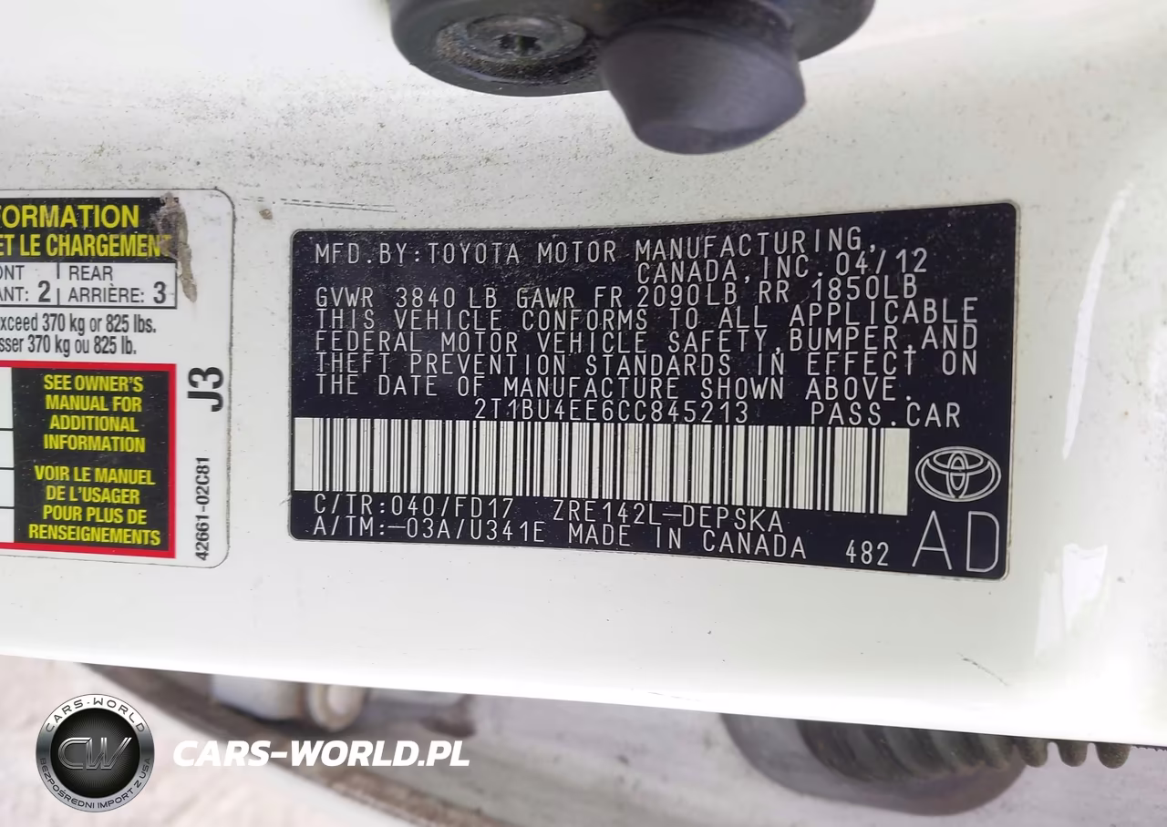 2012 Toyota Corolla S VIN:2T1BU4EE6CC845213 - 9