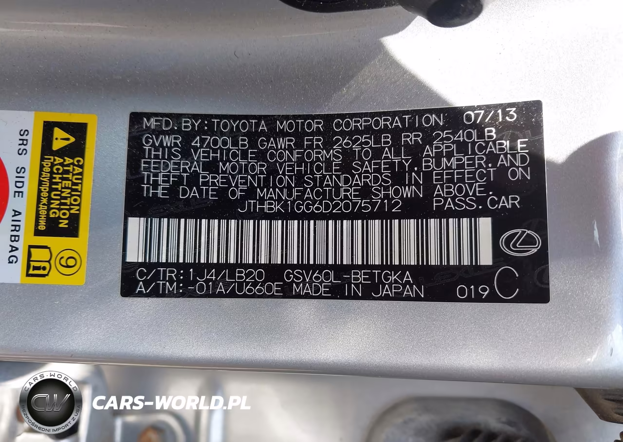 2013 Lexus Es 350 VIN:JTHBK1GG6D2075712 - 9