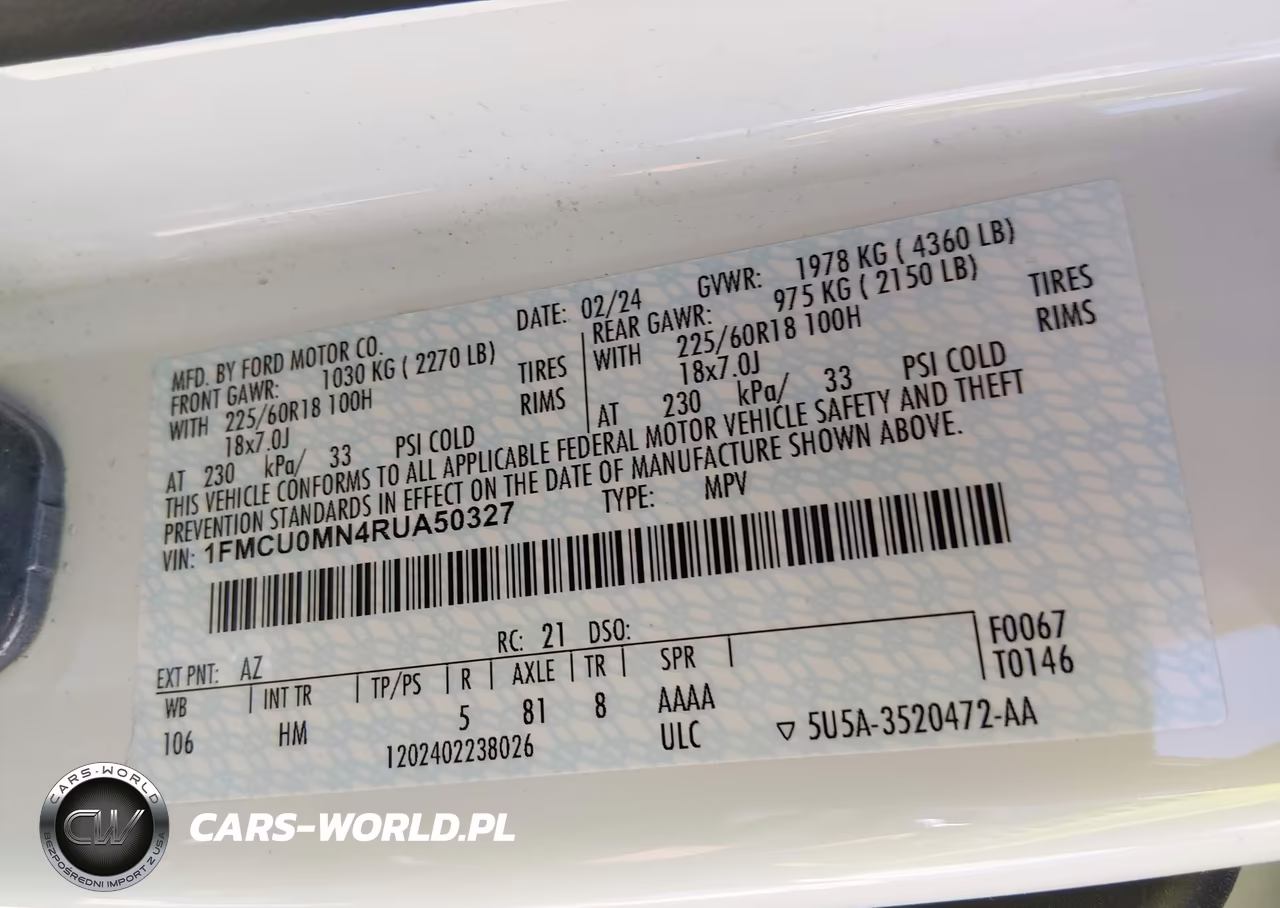 2024 Ford Escape St-Line VIN:1FMCU0MN4RUA50327 - 9