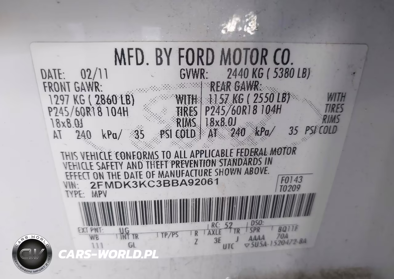 2011 Ford Edge Limited VIN:2FMDK3KC3BBA92061 - 9