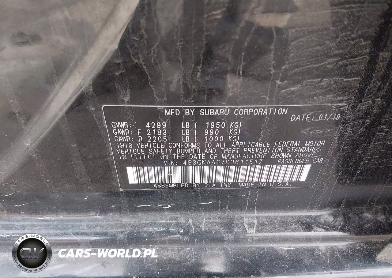 2019 Subaru Impreza 2.0I VIN:4S3GKAA67K3611517 - 9