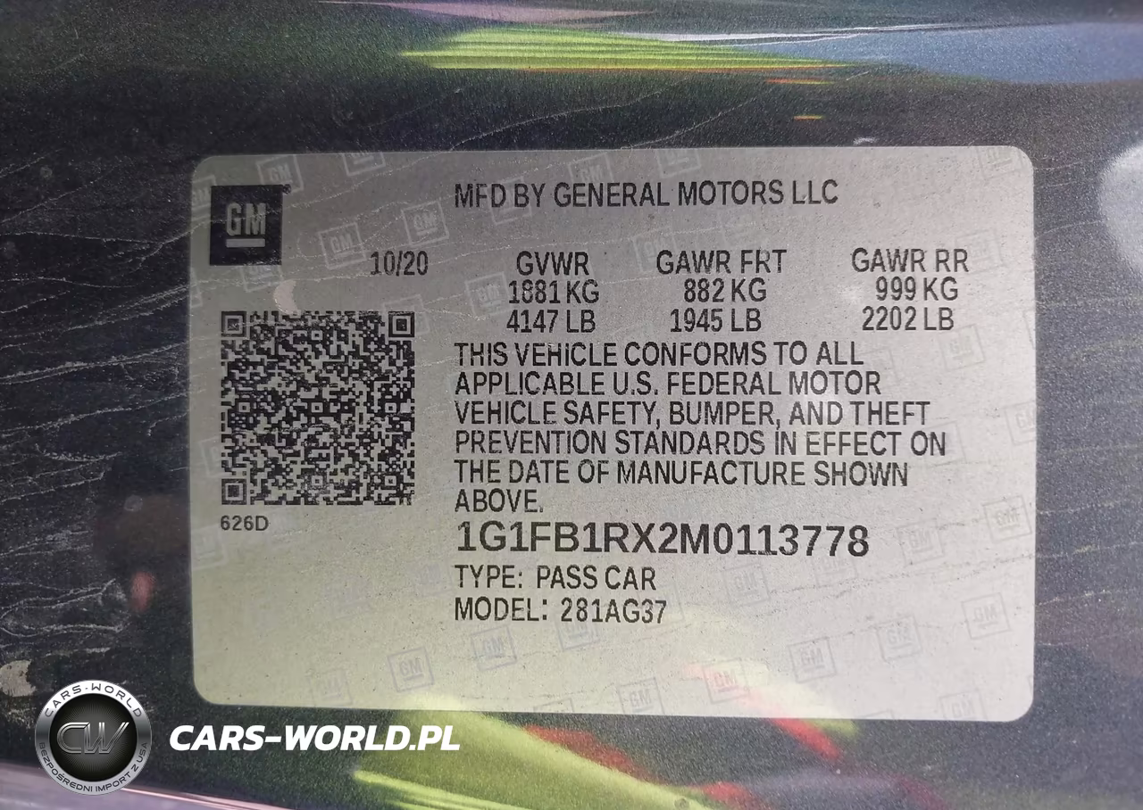 2021 Chevrolet Camaro Rwd 1Lt VIN:1G1FB1RX2M0113778 - 9