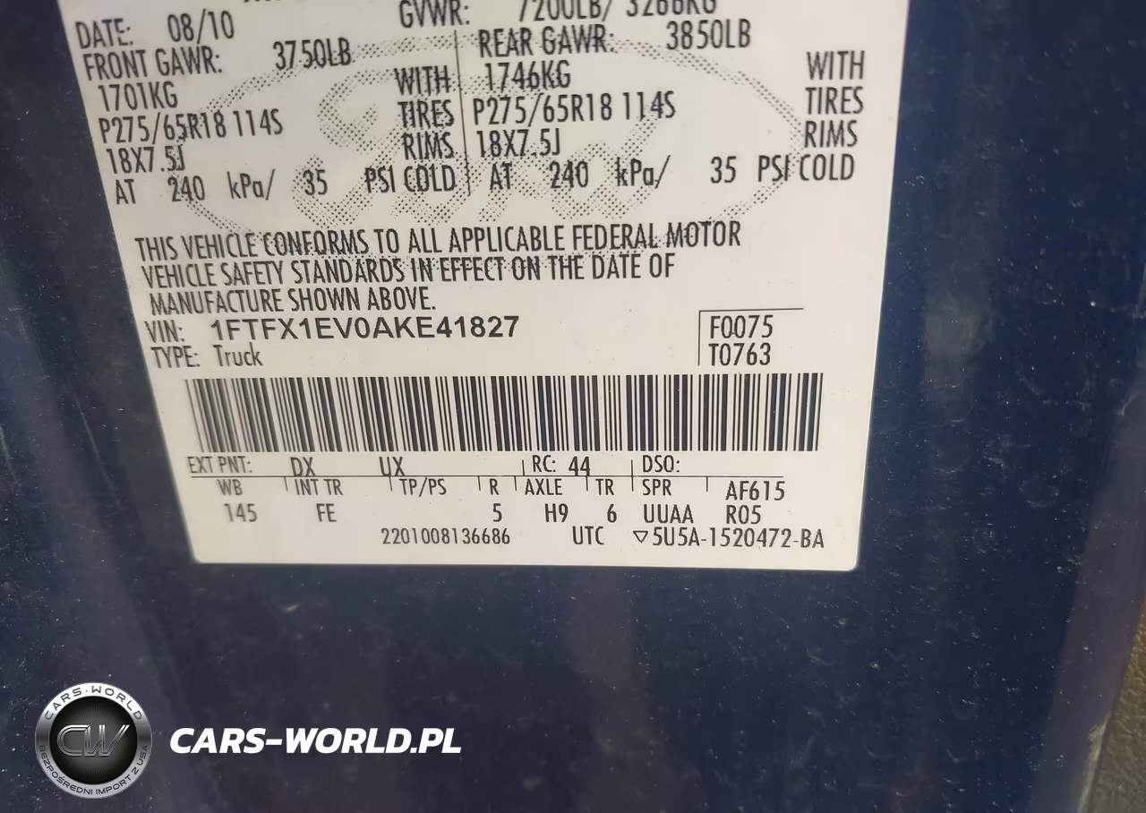 2010 Ford F-150 Fx4-Lariat-Xl-Xlt VIN:1FTFX1EV0AKE41827 - 9