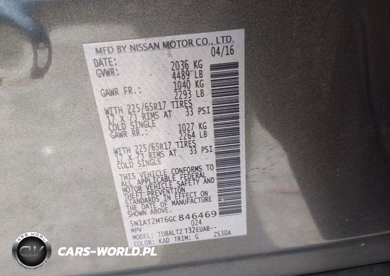 2016 Nissan Rogue Sv VIN:5N1AT2MT6GC846469 - 9