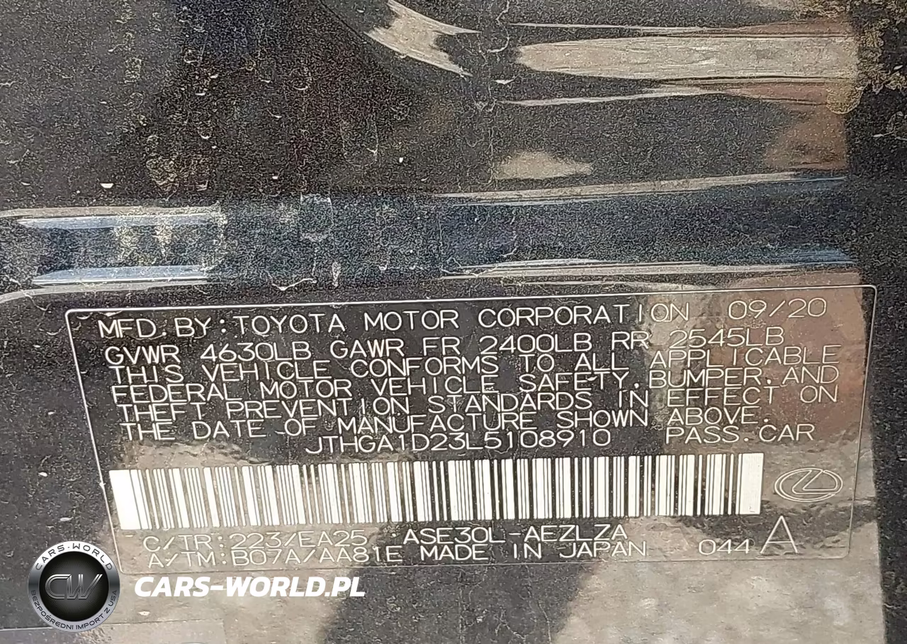 2020 Lexus Is 300 VIN:JTHGA1D23L5108910 - 9