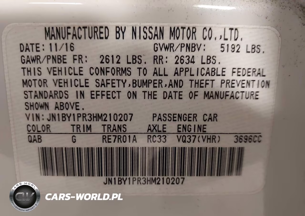 2017 Infiniti Q70L 3.7X VIN:JN1BY1PR3HM210207 - 9