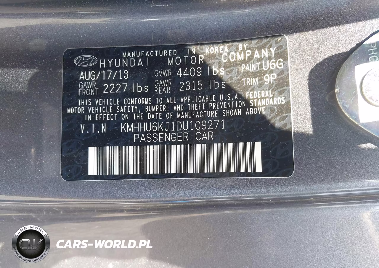 2013 Hyundai Genesis 3.8 Grand Touring VIN:KMHHU6KJ1DU109271 - 9