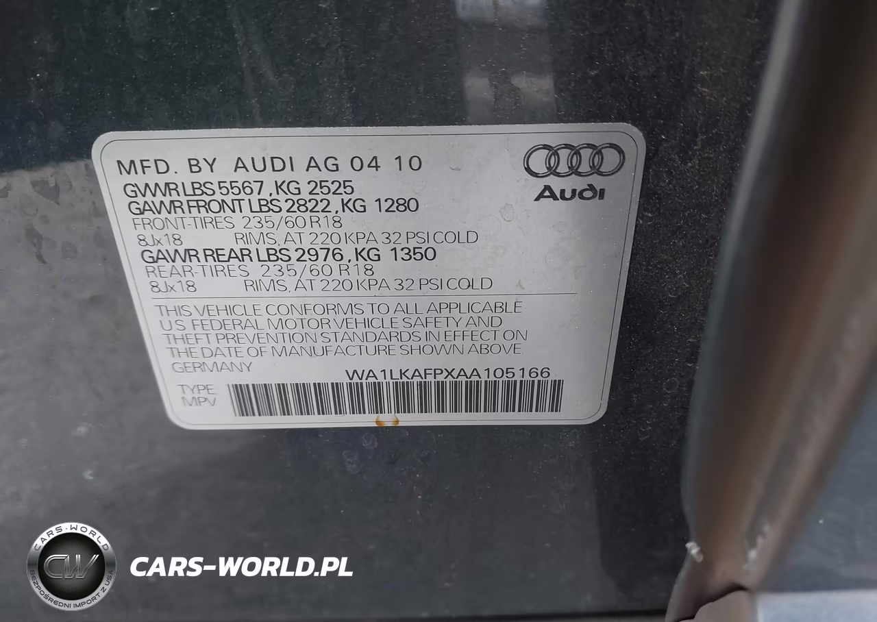 2010 Audi Q5 3.2 Premium VIN:WA1LKAFPXAA105166 - 9