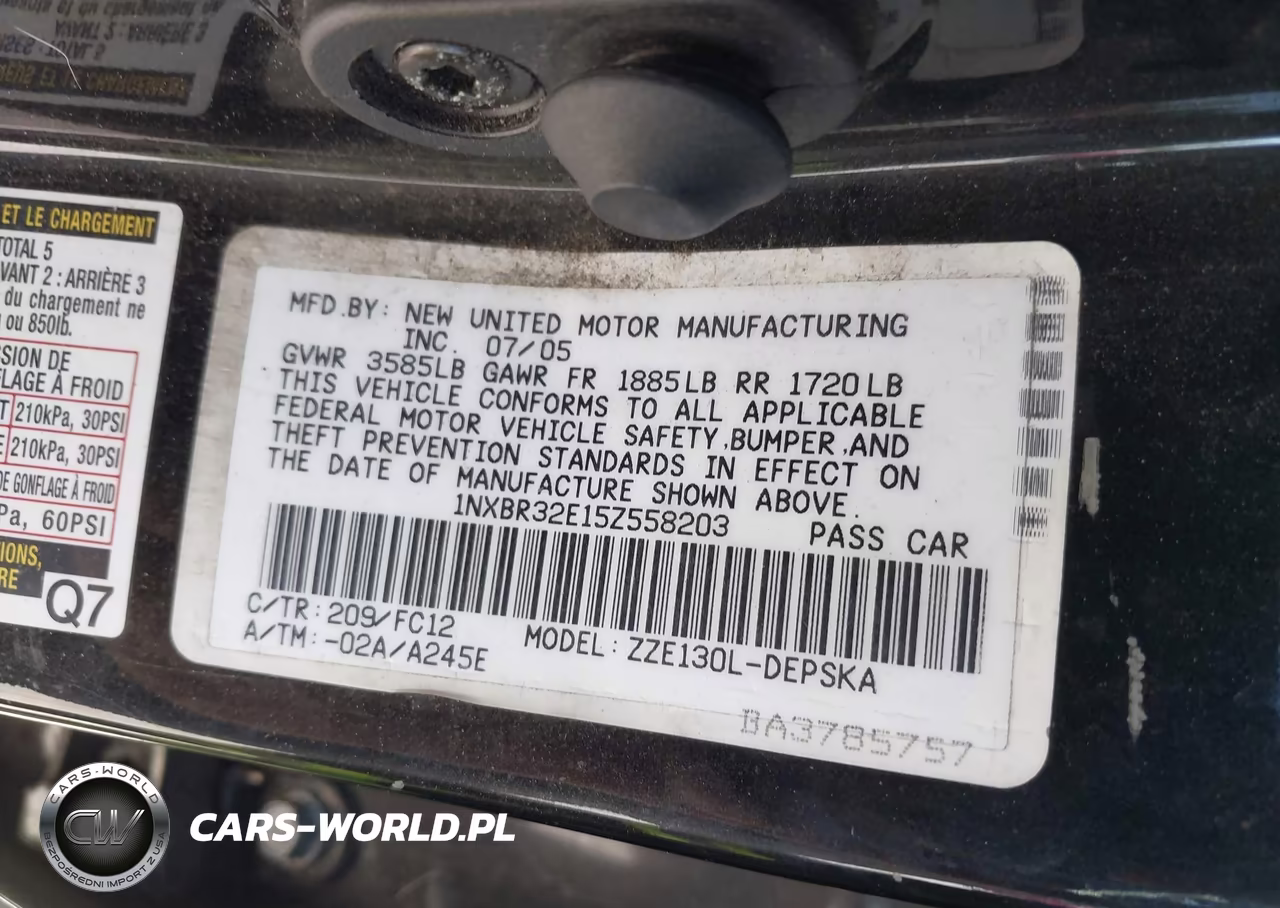 2005 Toyota Corolla S VIN:1NXBR32E15Z558203 - 9