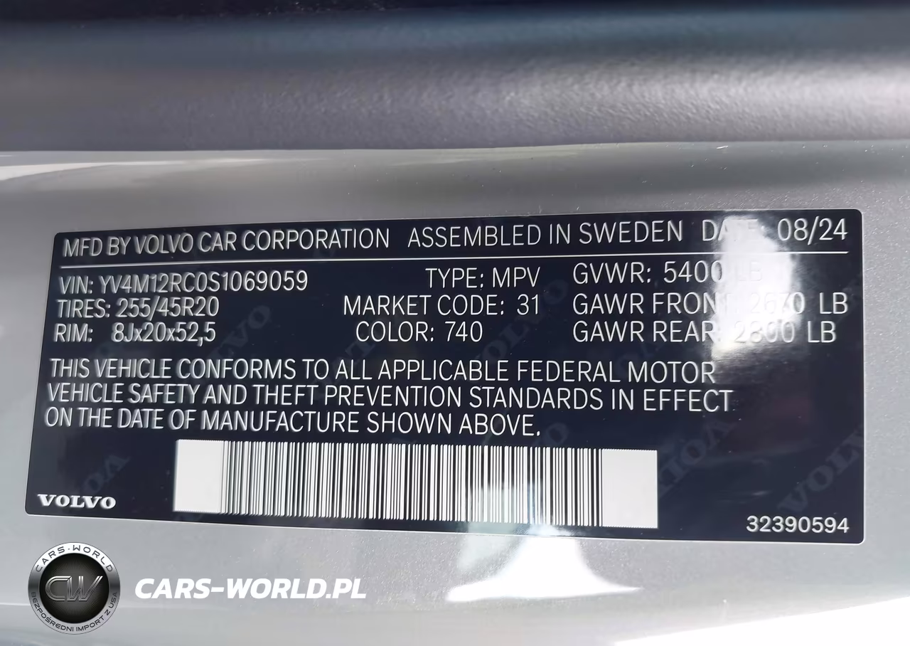 2025 Volvo Xc60 B5 Plus VIN:YV4M12RC0S1069059 - 9