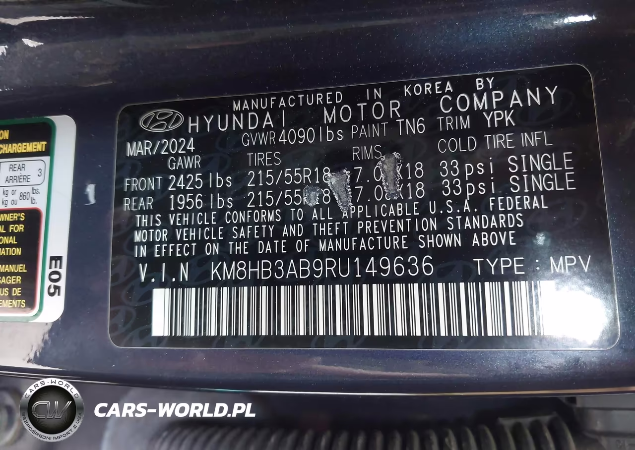 2024 Hyundai Kona Sel VIN:KM8HB3AB9RU149636 - 9