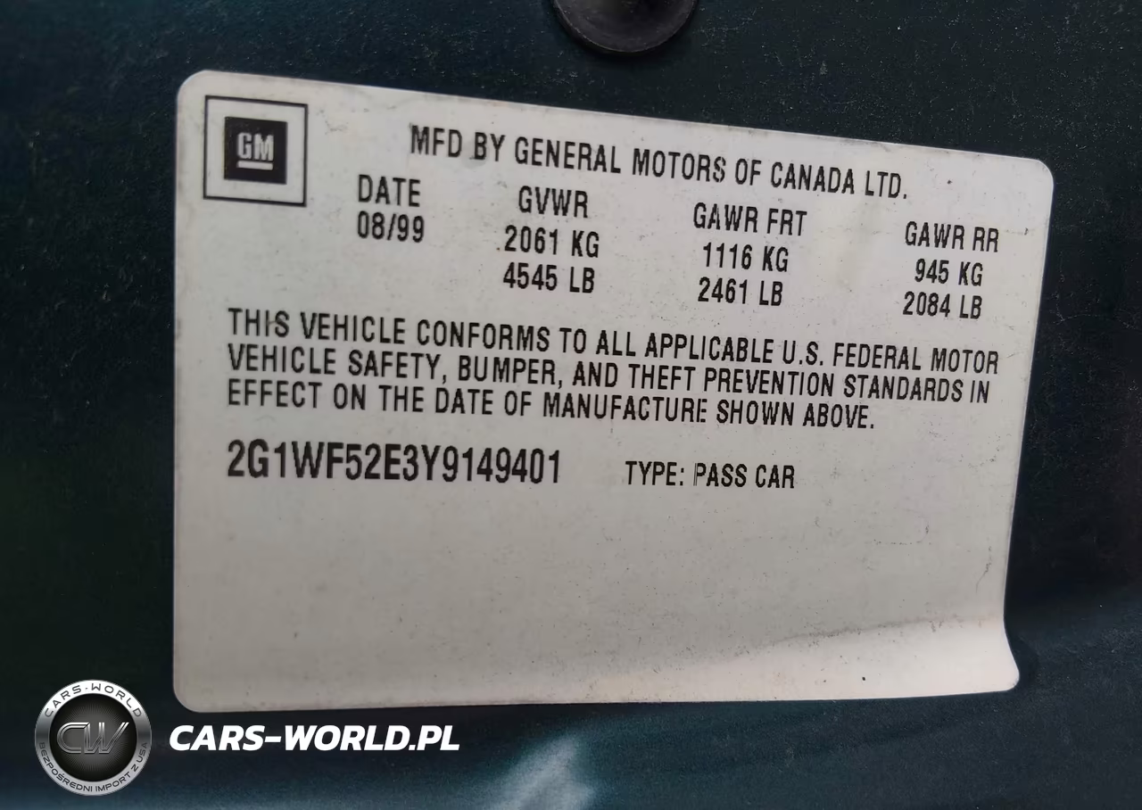 2000 Chevrolet Impala VIN:2G1WF52E3Y9149401 - 9