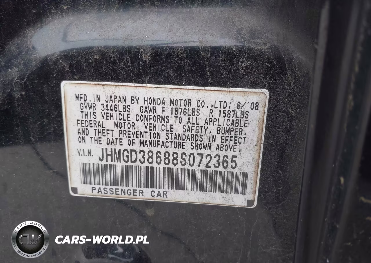 2008 Honda Fit Sport VIN:JHMGD38688S072365 - 9