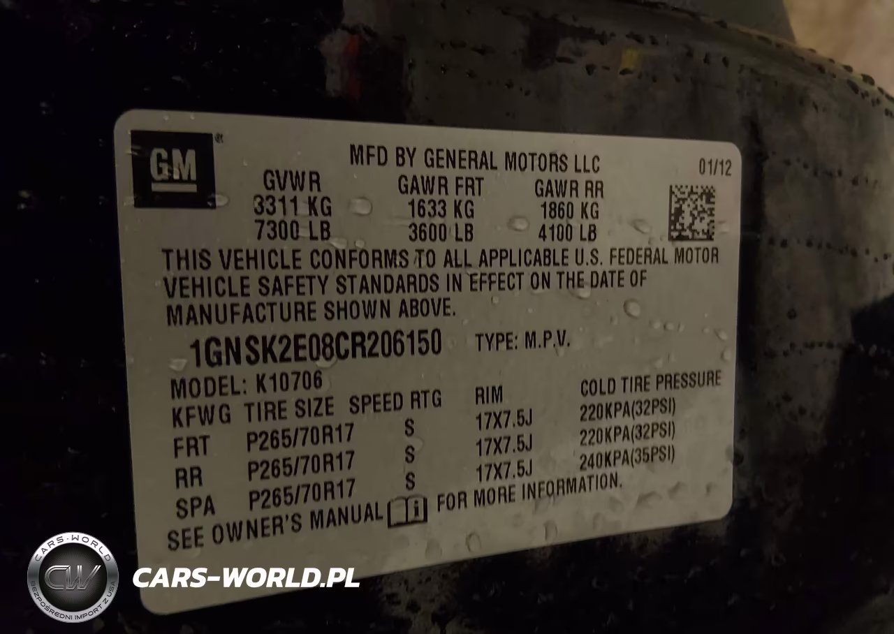 2012 Chevrolet Tahoe Commercial Fleet VIN:1GNSK2E08CR206150 - 9