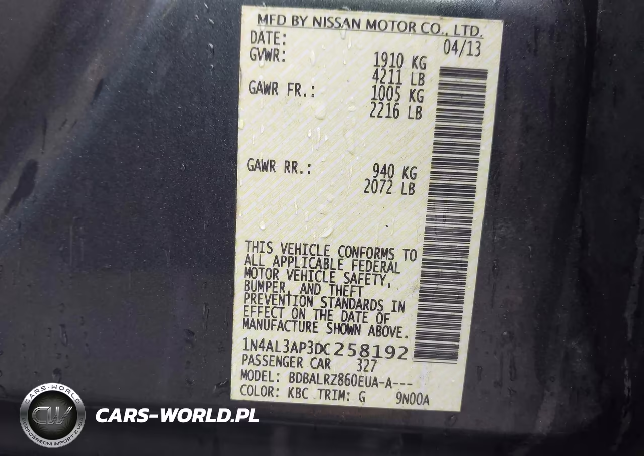 2013 Nissan Altima 2.5 S VIN:1N4AL3AP3DC258192 - 9