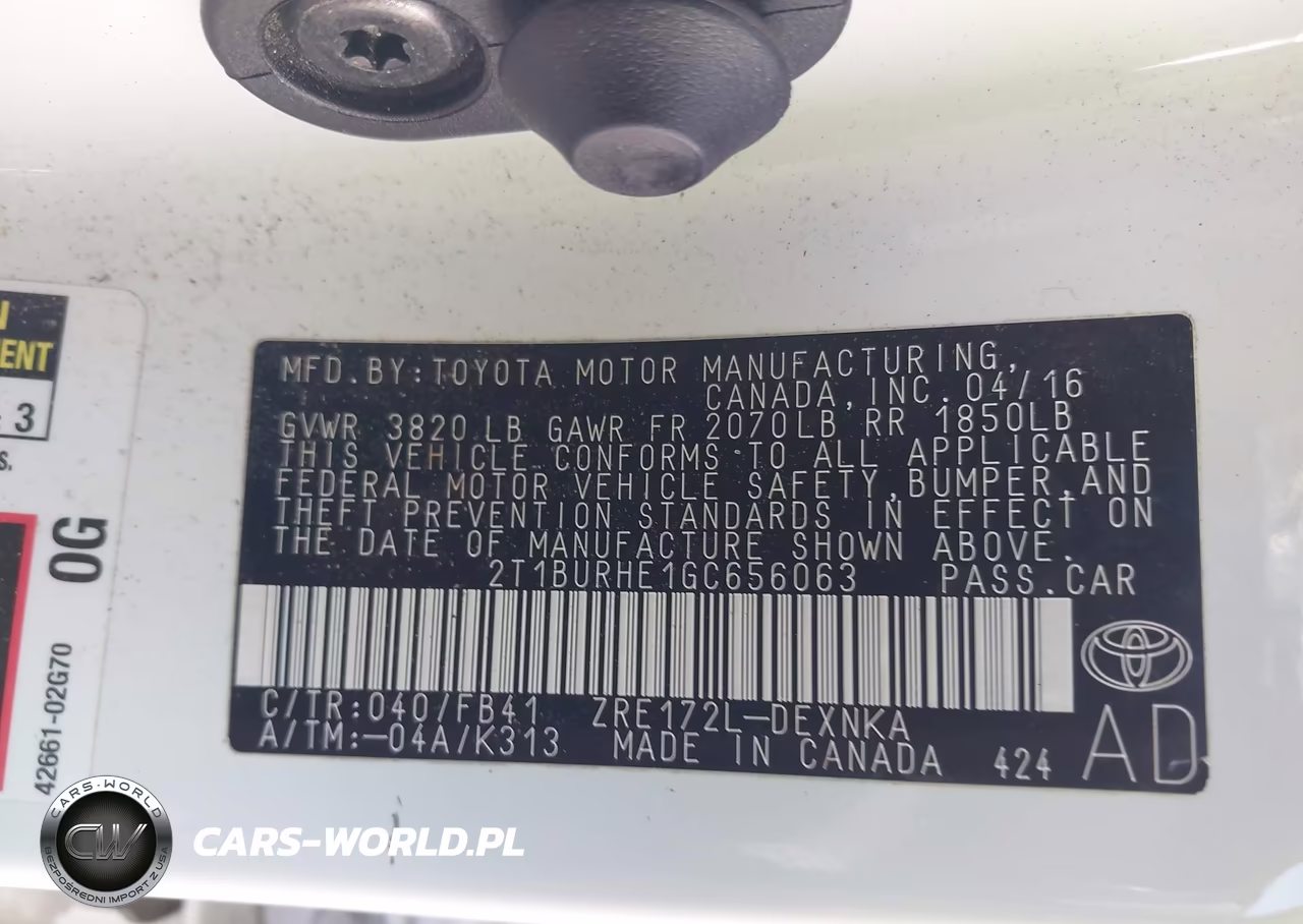 2016 Toyota Corolla Le VIN:2T1BURHE1GC656063 - 9