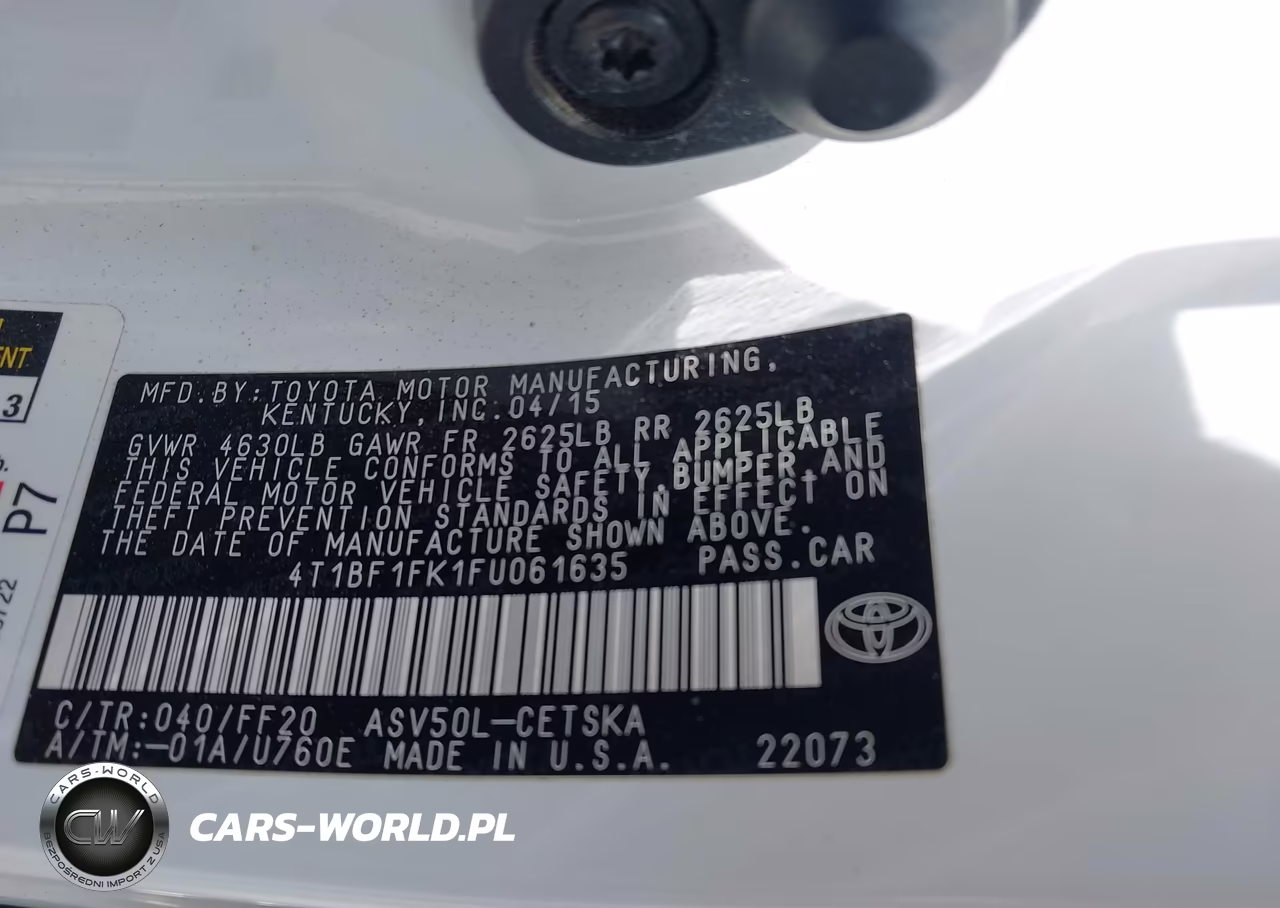 2015 Toyota Camry Se VIN:4T1BF1FK1FU061635 - 9
