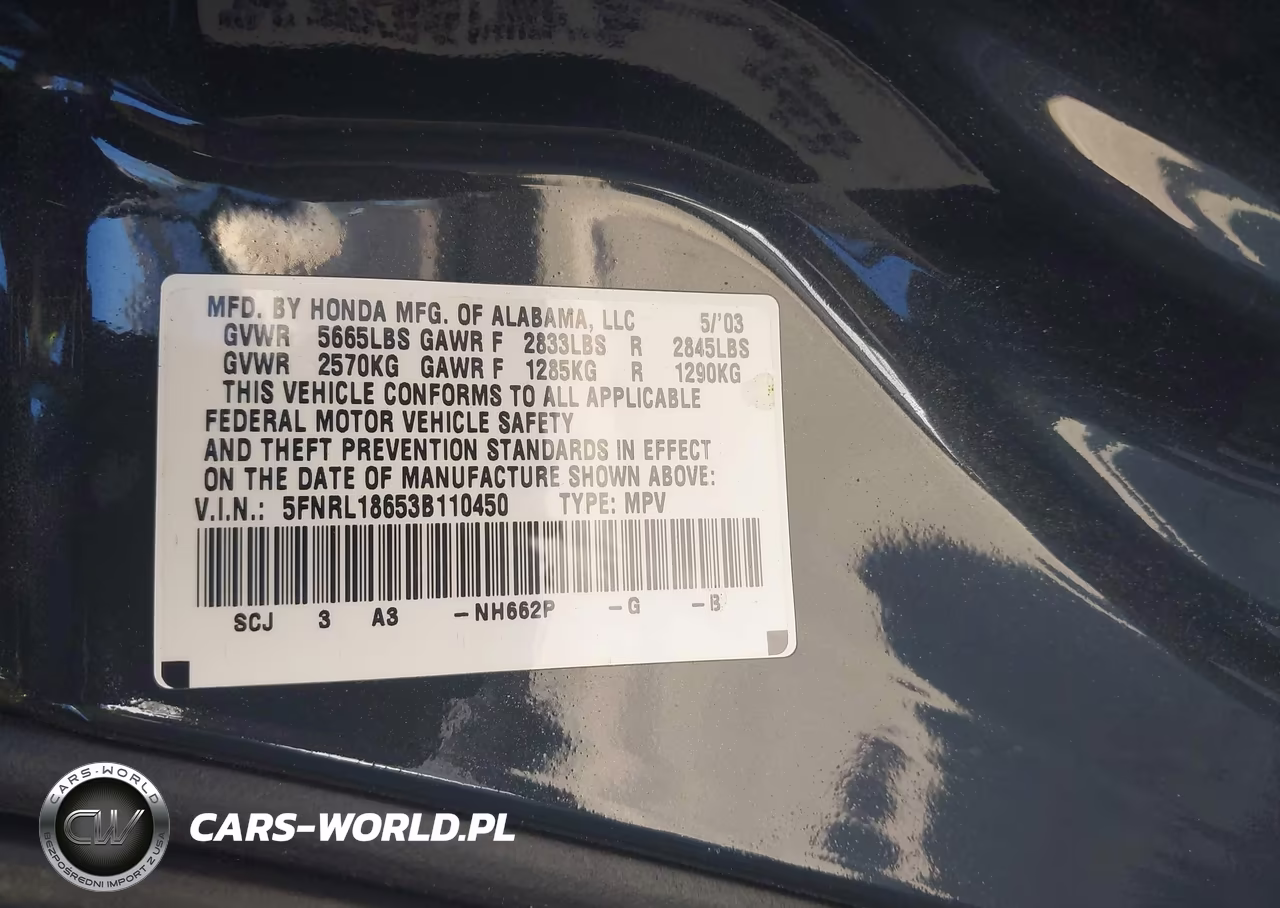 2003 Honda Odyssey Ex VIN:5FNRL18653B110450 - 9