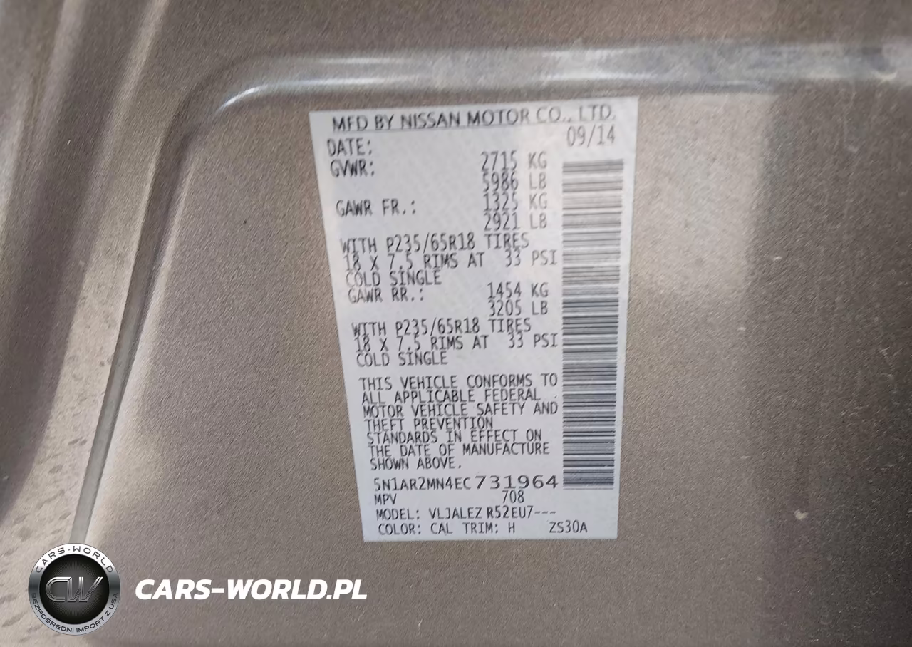 2014 Nissan Pathfinder Sv VIN:5N1AR2MN4EC731964 - 9