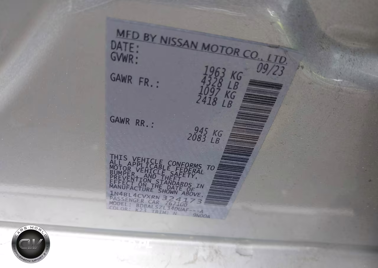 2024 Nissan Altima Sr Fwd VIN:1N4BL4CVXRN324173 - 9