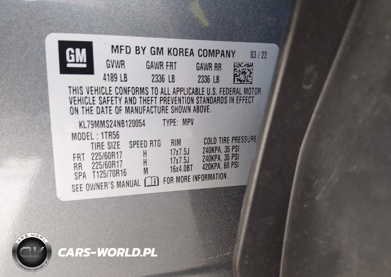 2022 Chevrolet Trailblazer Fwd Ls VIN:KL79MMS24NB120054 - 9