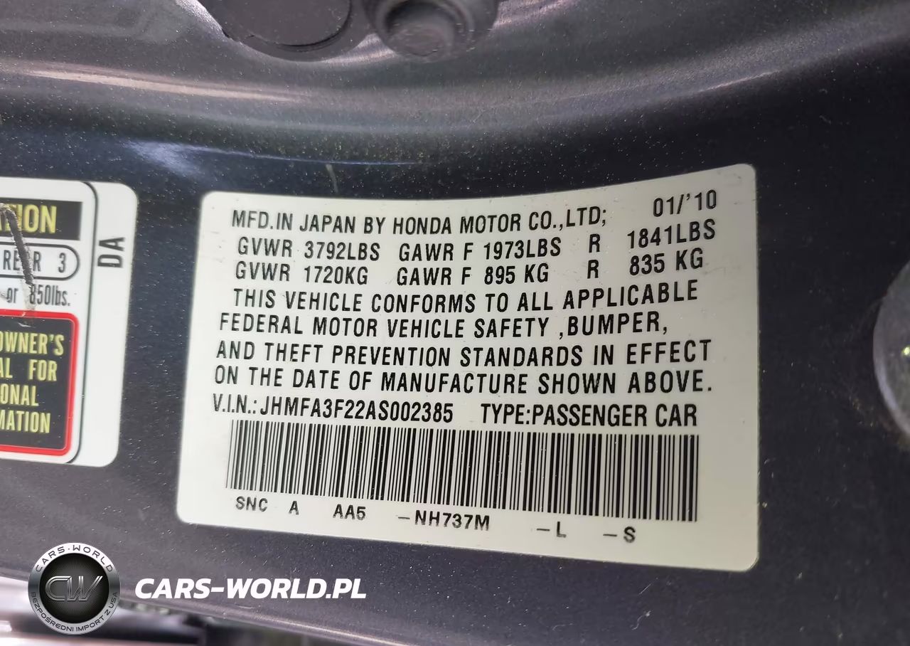 2010 Honda Civic Hybrid VIN:JHMFA3F22AS002385 - 9
