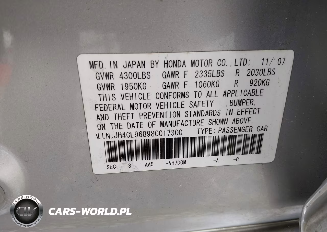2008 Acura Tsx VIN:JH4CL96898C017300 - 9