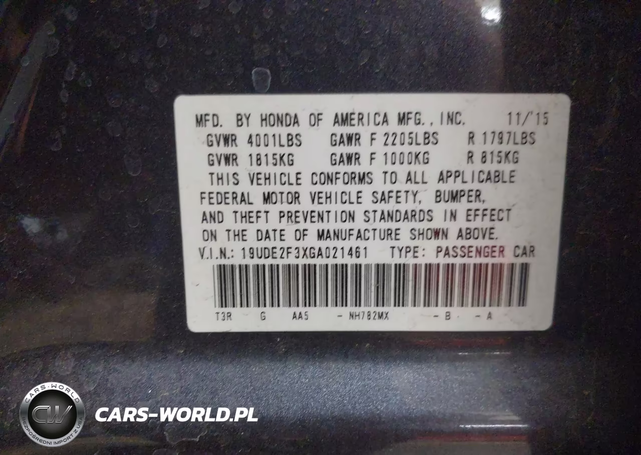2016 Acura Ilx 2.4L-Acurawatch Plus Package VIN:19UDE2F3XGA021461 - 9