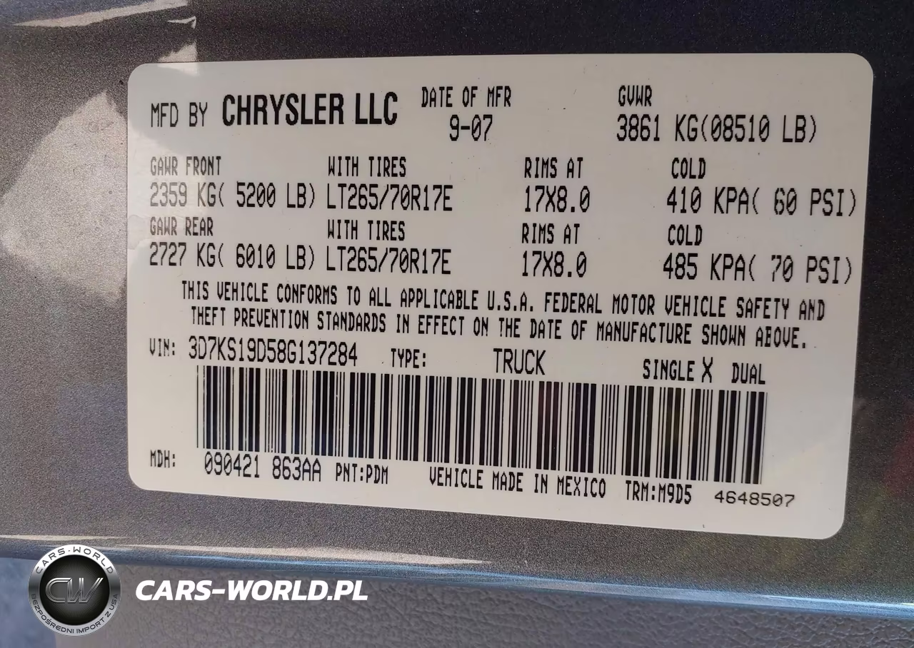 2008 Dodge Ram 1500 Sxt-Slt VIN:3D7KS19D58G137284 - 9