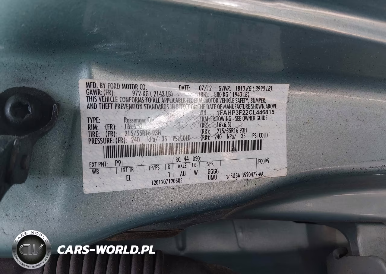 2012 Ford Focus Se VIN:1FAHP3F22CL446815 - 9
