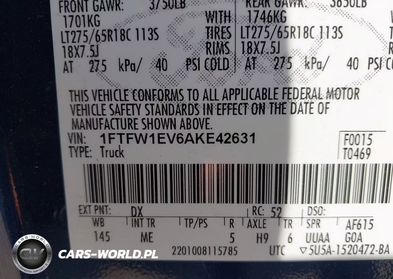 2010 Ford F-150 Fx4-Harley-Davidson-King Ranch-Lariat-Platinum-Xl-Xlt VIN:1FTFW1EV6AKE42631 - 9