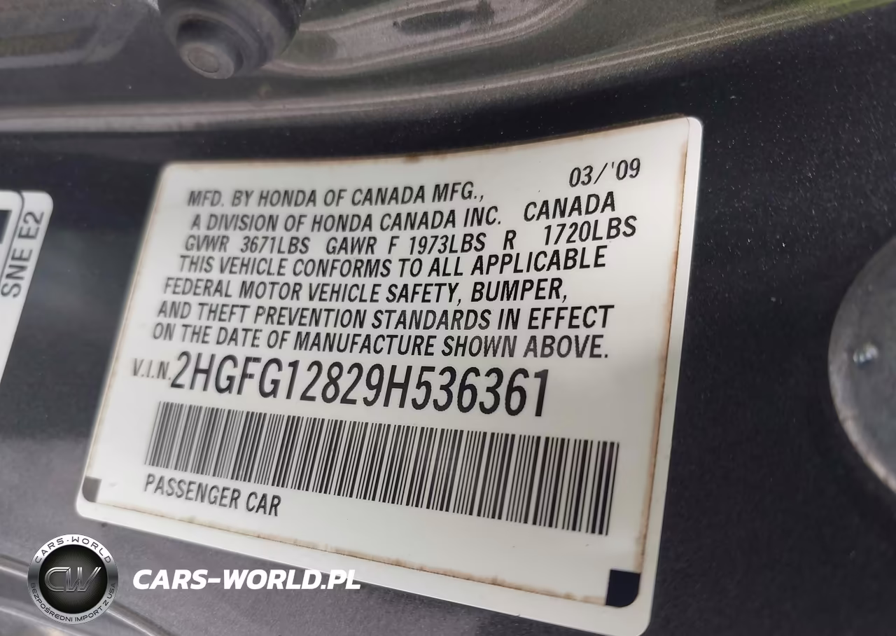 2009 Honda Civic Ex VIN:2HGFG12829H536361 - 9