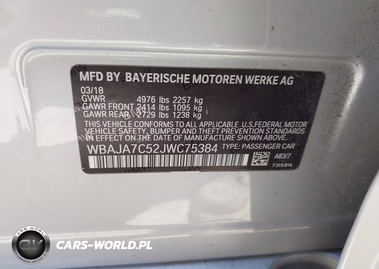 2018 BMW 530I xDrive VIN:WBAJA7C52JWC75384 - 9