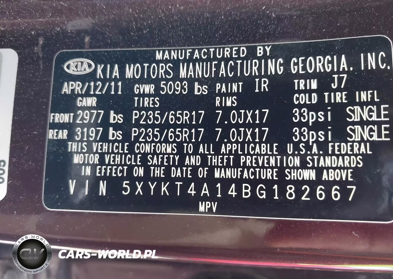 2011 Kia Sorento Lx VIN:5XYKT4A14BG182667 - 9