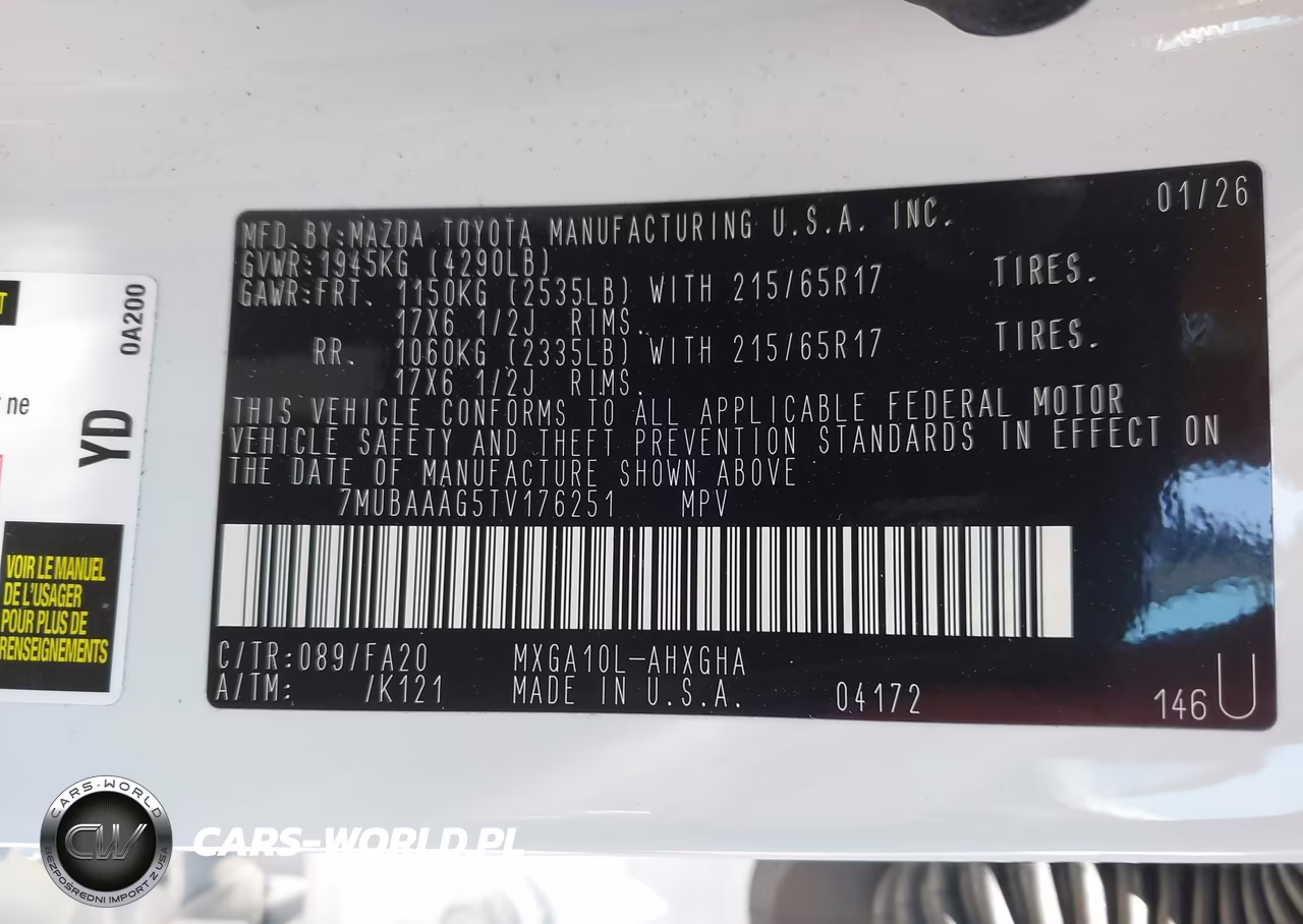 2026 Toyota Corolla Cross Le VIN:7MUBAAAG5TV176251 - 9
