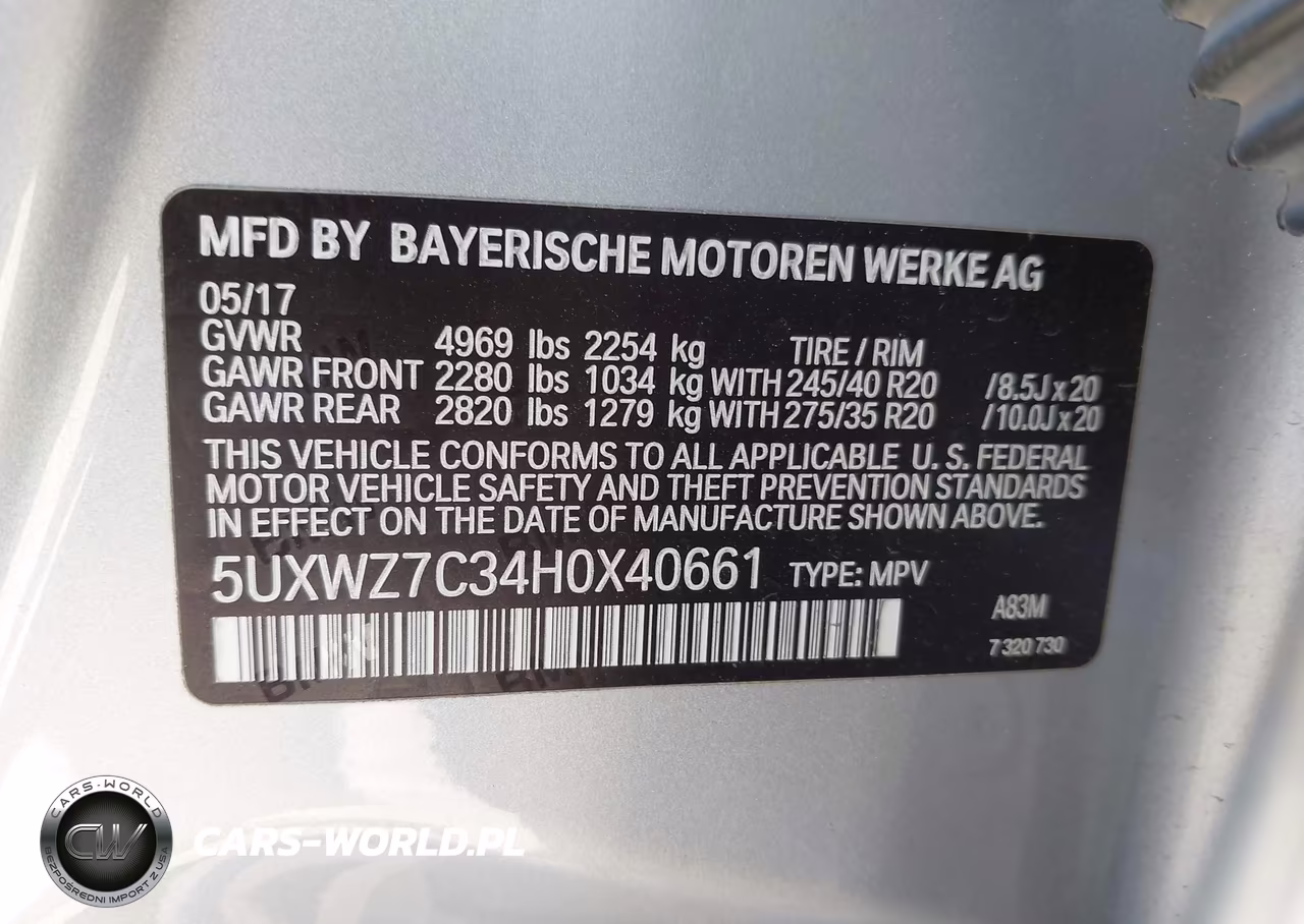 2017 BMW X3 Sdrive28I VIN:5UXWZ7C34H0X40661 - 9