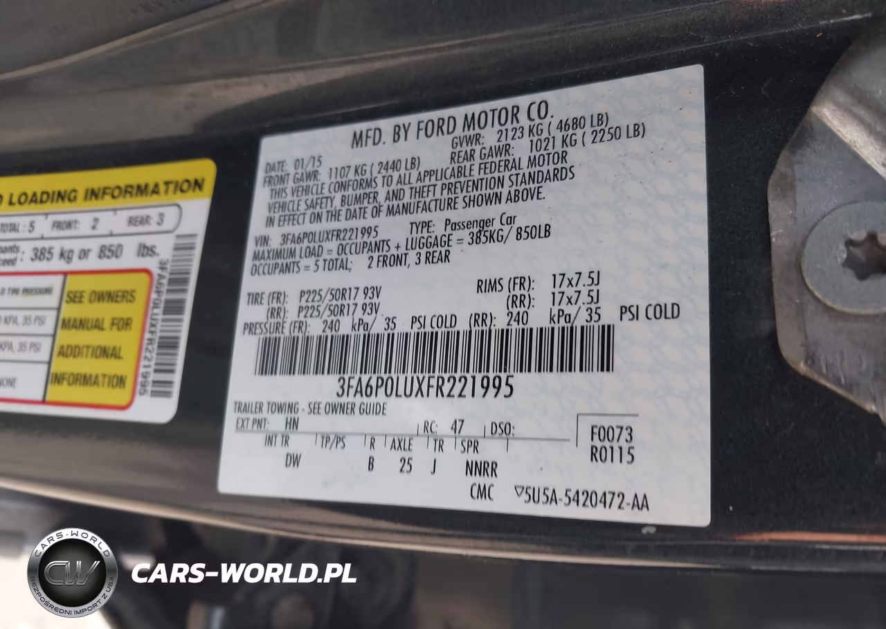 2015 Ford Fusion Hybrid Se VIN:3FA6P0LUXFR221995 - 9