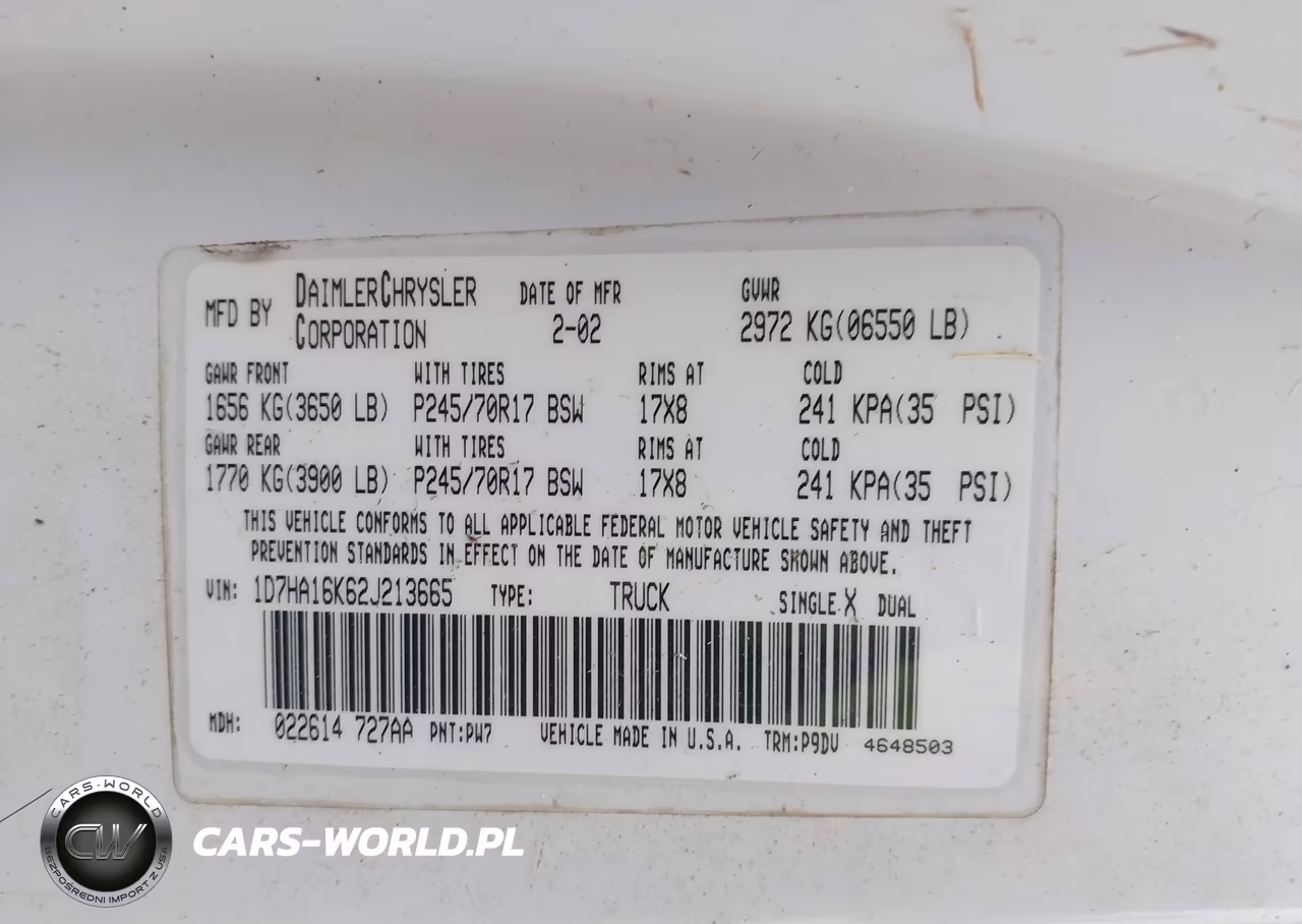2002 Dodge Ram 1500 St VIN:1D7HA16K62J213665 - 9