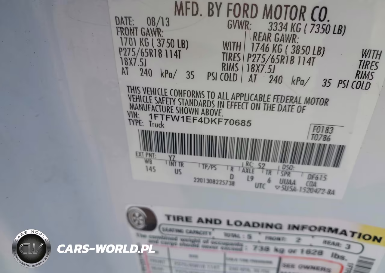 2013 Ford F-150 Xlt VIN:1FTFW1EF4DKF70685 - 9