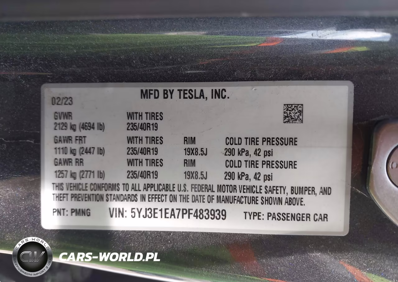 2023 Tesla Model 3 Rear-Wheel Drive VIN:5YJ3E1EA7PF483939 - 9