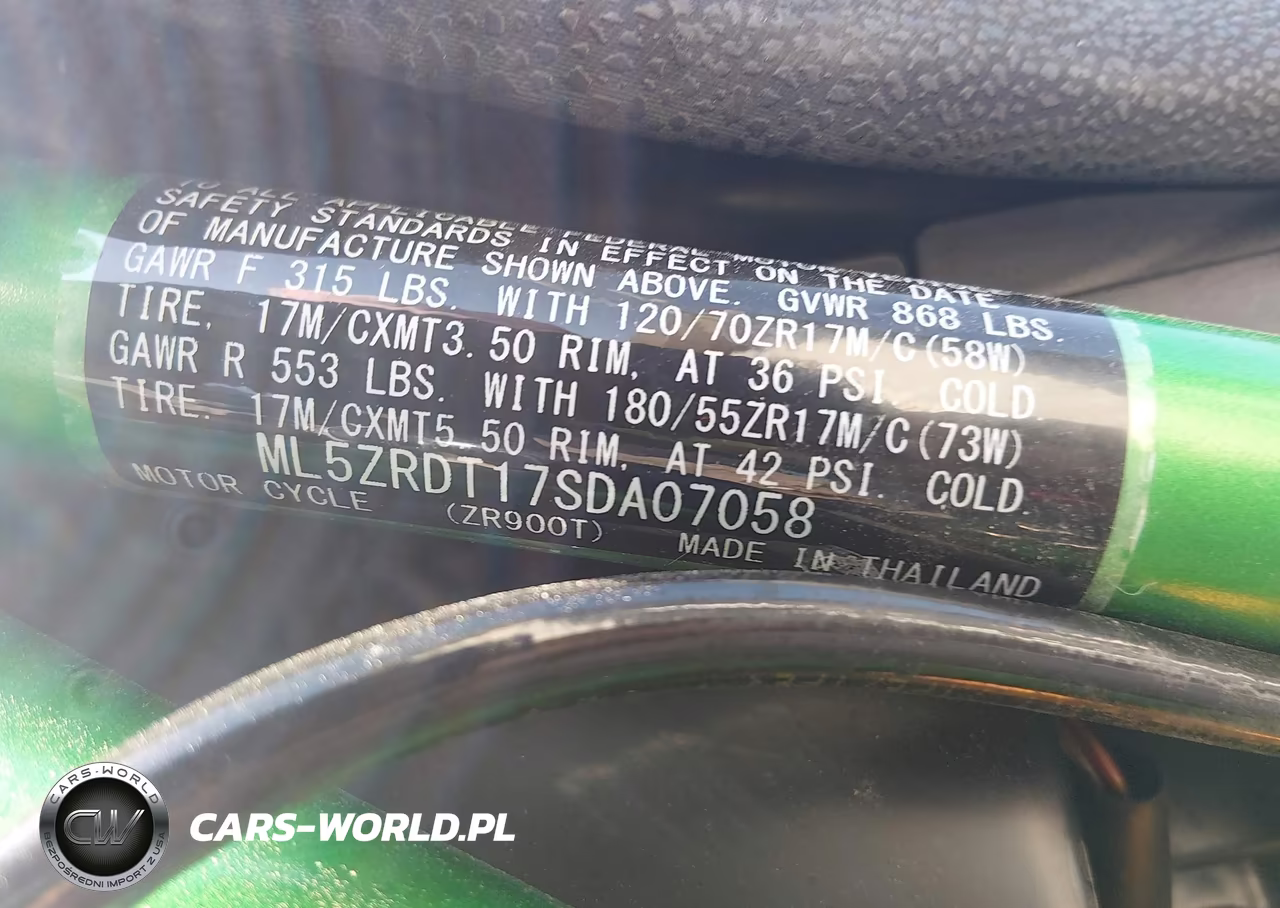 2025 Kawasaki Zr900 T VIN:ML5ZRDT17SDA07058 - 10