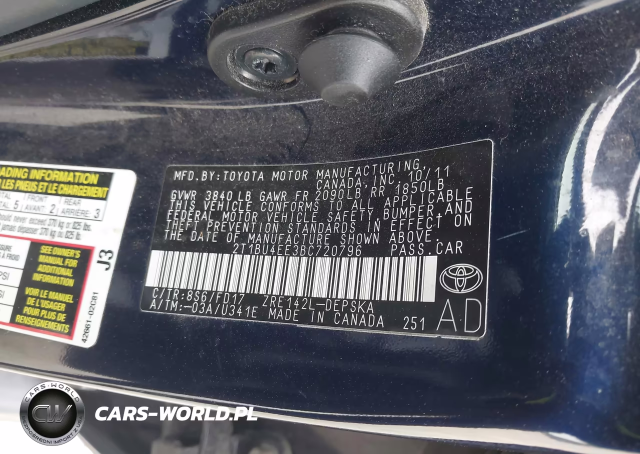 2011 Toyota Corolla S VIN:2T1BU4EE3BC720796 - 9