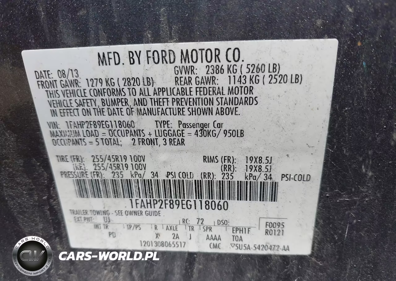 2014 Ford Taurus Limited VIN:1FAHP2F89EG118060 - 9
