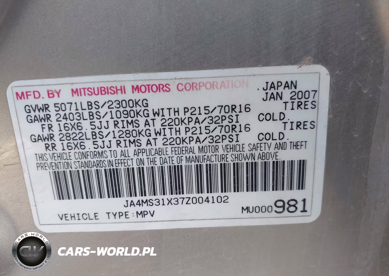 2007 Mitsubishi Outlander Es-Ls VIN:JA4MS31X37Z004102 - 9