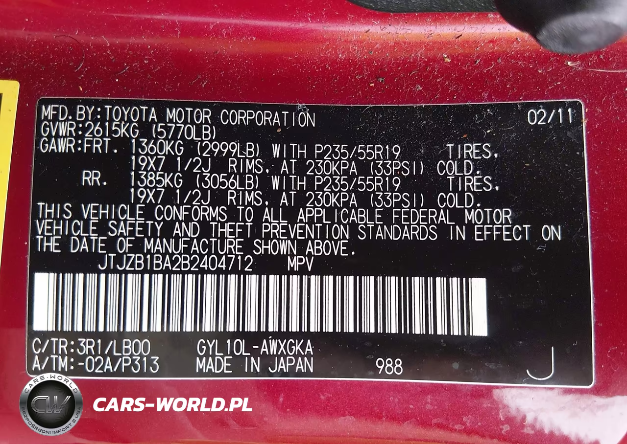 2011 Lexus Rx 450H VIN:JTJZB1BA2B2404712 - 9
