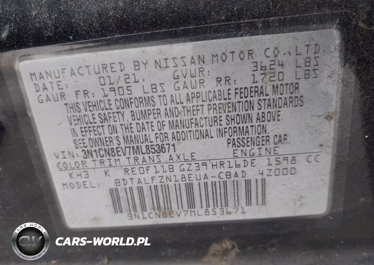 2021 Nissan Versa Sv Xtronic Cvt VIN:3N1CN8EV7ML853671 - 9