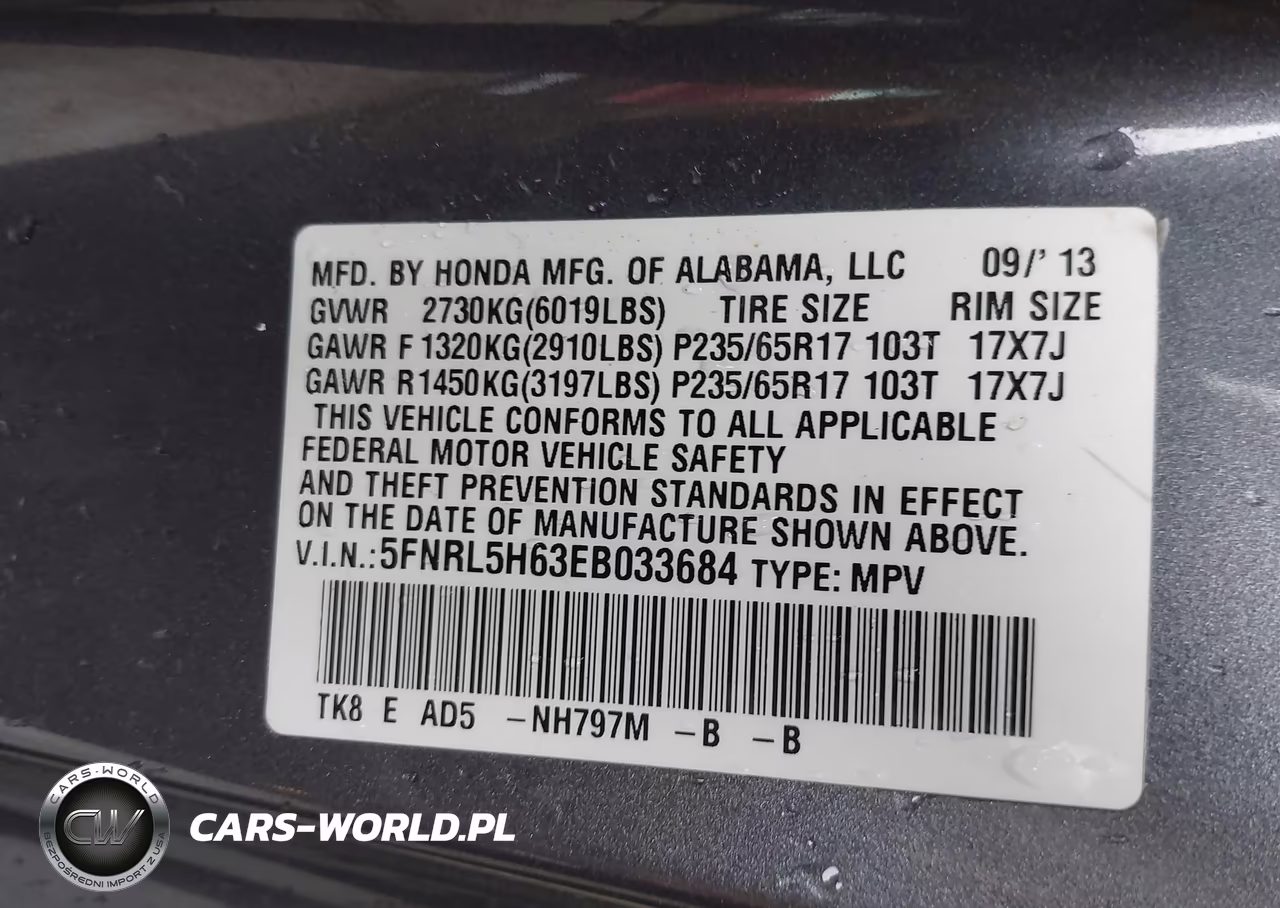 2014 Honda Odyssey Ex-L VIN:5FNRL5H63EB033684 - 9