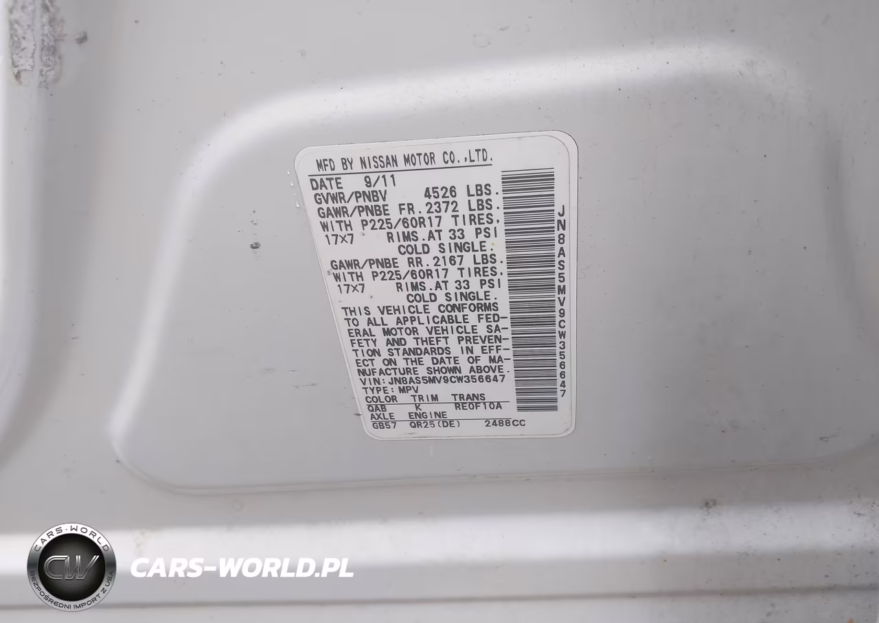 2012 Nissan Rogue Sv VIN:JN8AS5MV9CW356647 - 9