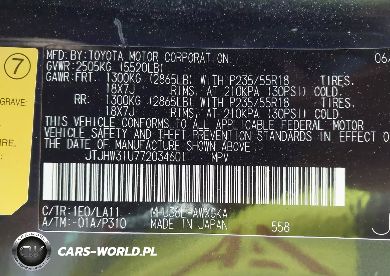 2007 Lexus Rx 400H VIN:JTJHW31U772034601 - 9