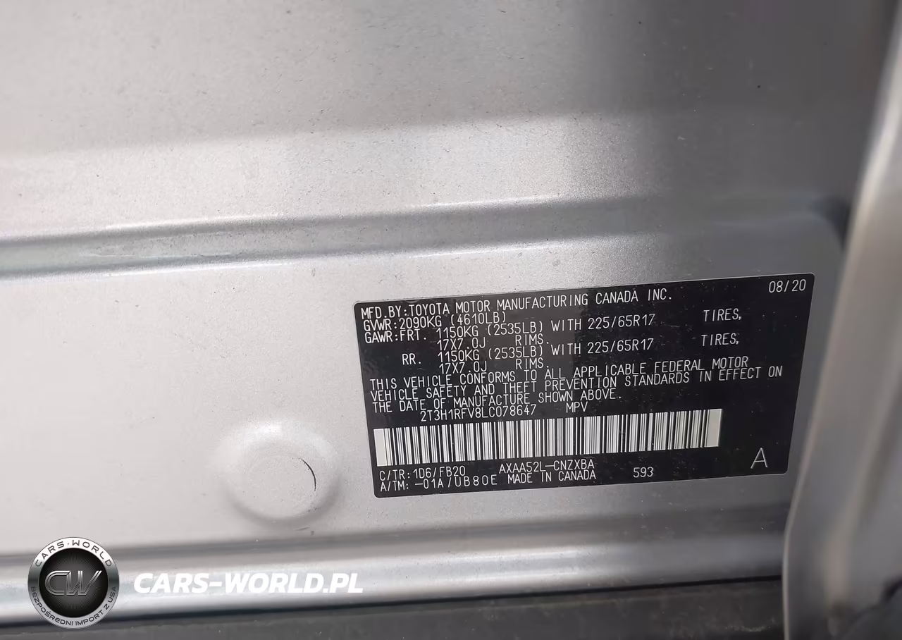 2020 Toyota Rav4 Le VIN:2T3H1RFV8LC078647 - 9